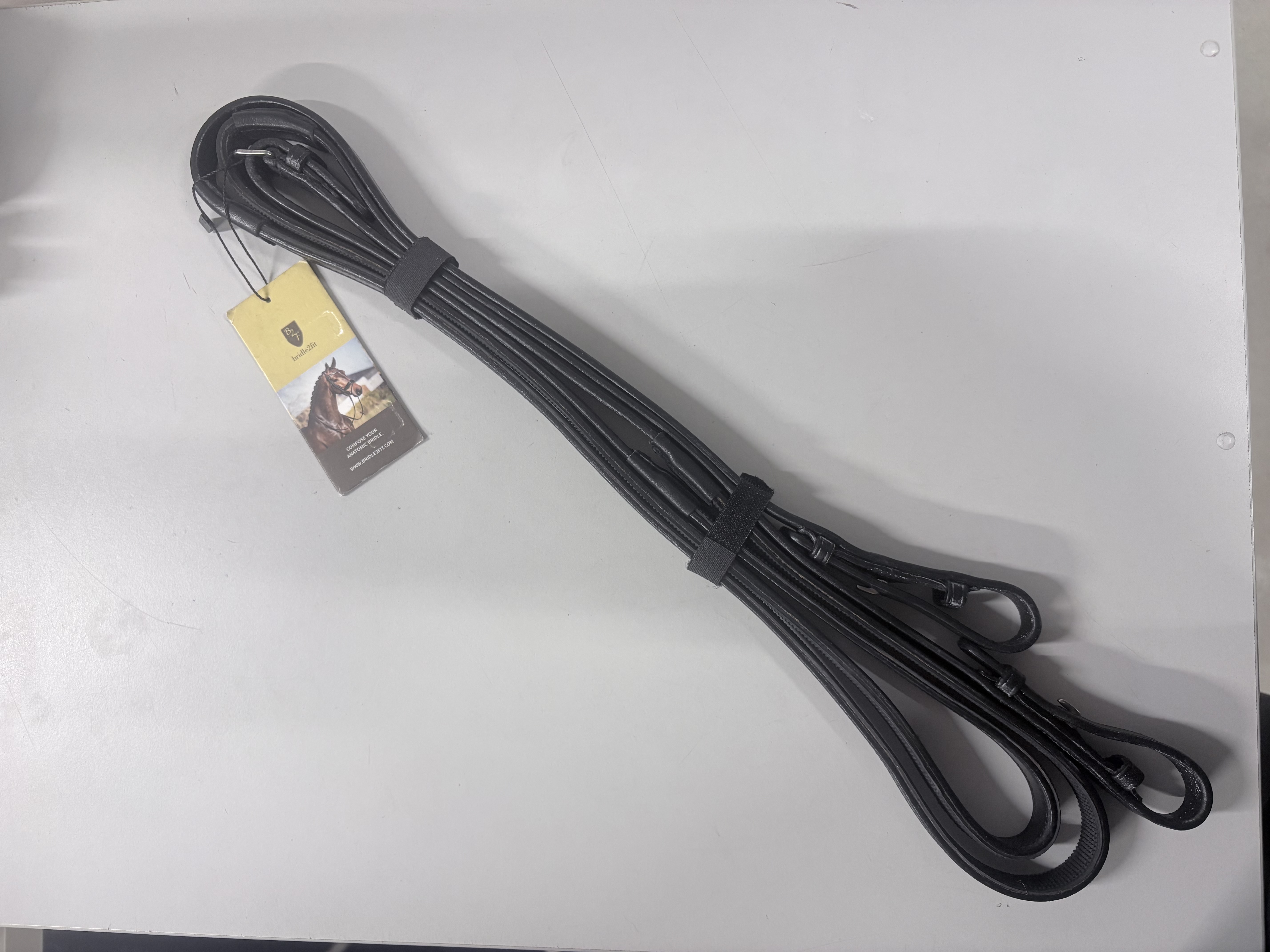 Bridle2Fit Nahkaohjat kumigripillä, ilman stoppareita