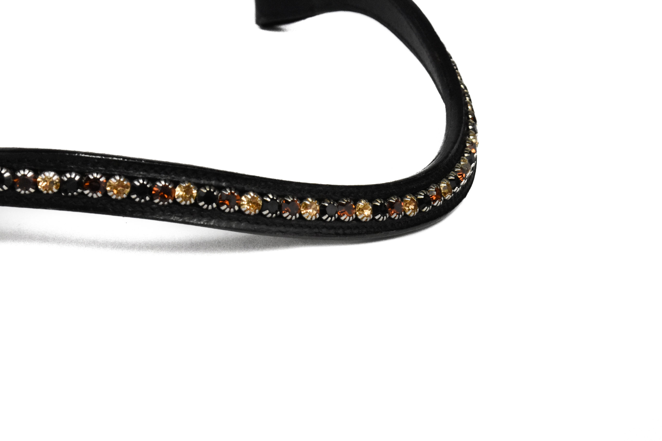 Bridle2Fit Otsapanta Musta, Kulta ja Kupari kivillä, Pienet kivet, 42 & 44cm