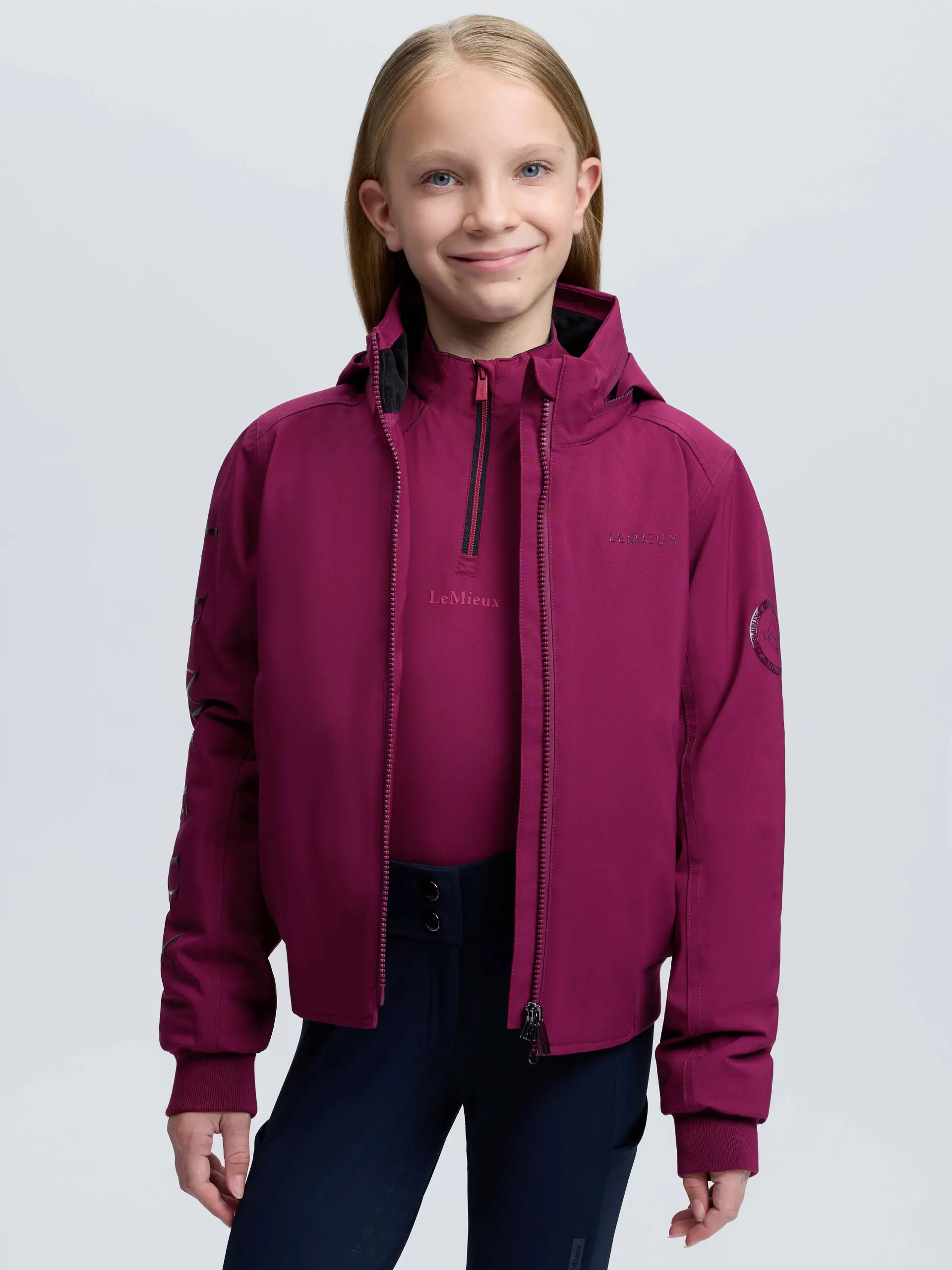 LeMieux Young Rider Clarissa Crew lasten takki, Blackberry, 164 (13–14 years)