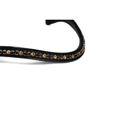 Bridle2Fit Otsapanta Musta, Kulta ja Kupari kivillä, Pienet kivet, 42 & 44cm